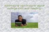 I nteresting conclusions about college kids and reading