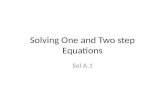 Solving One and Two step Equations