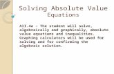 Solving Absolute Value  Equations