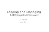 Leading and Managing  A Differentiated Classroom