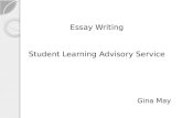 Essay Writing Student Learning Advisory Service Gina May