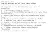 Friday, February 4, 2011 Top Ten Reasons It's Fun To Be Justin  Bieber