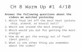CH 8 Warm Up #1 4/10