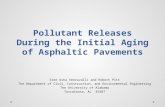 Pollutant Releases  During  the Initial Aging of Asphaltic Pavements