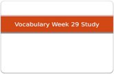 Vocabulary Week  29 Study