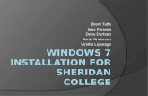 Windows 7 installation for sheridan college