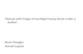 Manual with image of torchlight being shone under a bushel Kevin Douglas Antrak  Capital