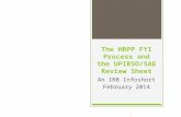 The HRPP FYI Process and the UPIRSO/SAE Review Sheet