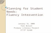 Planning for Student Needs:  Fluency Intervention