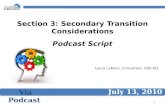 Section 3: Secondary Transition Considerations Podcast Script