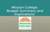 Mission College  Budget Summary and Implications