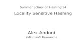 Summer School on Hashing’14 Locality Sensitive Hashing