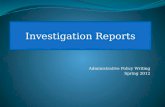 Investigation Reports