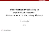 Information Processing in Dynamical Systems:  Foundations of Harmony Theory