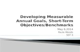 Developing Measurable Annual Goals, Short-Term Objectives/Benchmarks