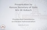 Presentation by Kansas Secretary of State Kris W. Kobach