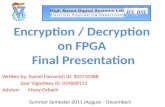 Encryption / Decryption on FPGA  Final Presentation