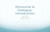 Discourse & Dialogue: Introduction
