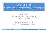 COMS W4115 Programming Languages & Translators Maria  Ayako  Taku mat2185@columbia