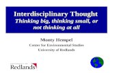 Interdisciplinary Thought Thinking big, thinking small, or not thinking at all
