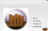 Applicatons of AI in finance