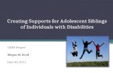 Creating Supports for Adolescent Siblings of Individuals with Disabilities