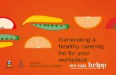 Generating a healthy catering list for your workplace
