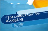 “Introduction to Blogging”
