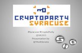 #Syracuse # CryptoParty @SIG315 Presentation by  @ MarkScrano