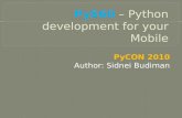 PyS60  – Python development for your Mobile