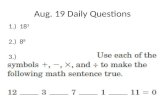 Aug. 19 Daily  Questions