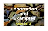 Exhortation and  Examples Chap 2:8-18