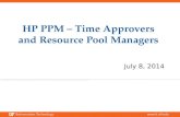 HP PPM – Time Approvers and Resource Pool Managers