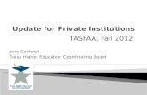 Update for Private Institutions
