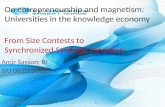 On entrepreneurship and magnetism:  Universities in the knowledge economy