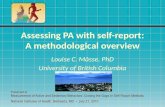 Assessing PA with self-report: A methodological overview