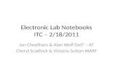 Electronic Lab Notebooks ITC – 2/18/2011