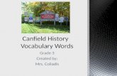Canfield History   Vocabulary Words