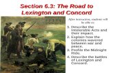 Section 6.3: The Road to Lexington and Concord
