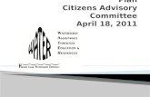 Watershed Management Plan Citizens Advisory Committee April  18,  2011