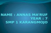 NAME : ANNAS MA’RUF  YEAR : 7  SMP 1 KARANGMOJO