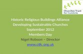Historic Religious Buildings Alliance Developing Sustainable Churches September 2012 Members Day