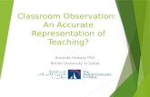 Classroom  Observation:  A n  Accurate Representation of  Teaching?