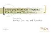 Managing Major Gift Programs For Maximum Effectiveness