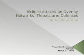 Eclipse Attacks on Overlay Networks: Threats and Defenses