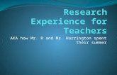 Research Experience for Teachers