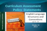 Curriculum Assessment Policy  Statements