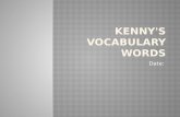 Kenny's Vocabulary Words