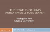 The Status of KIMS (Korea Invisible Mass Search)