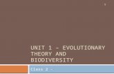 Unit  1  – Evolutionary Theory and Biodiversity